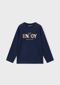 Mayoral Long sleeve T-shirt with puff print - Ink