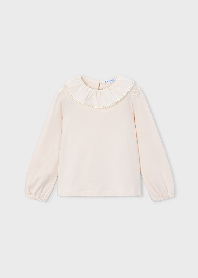 Mayoral Ruffled neckline blouse - Soy