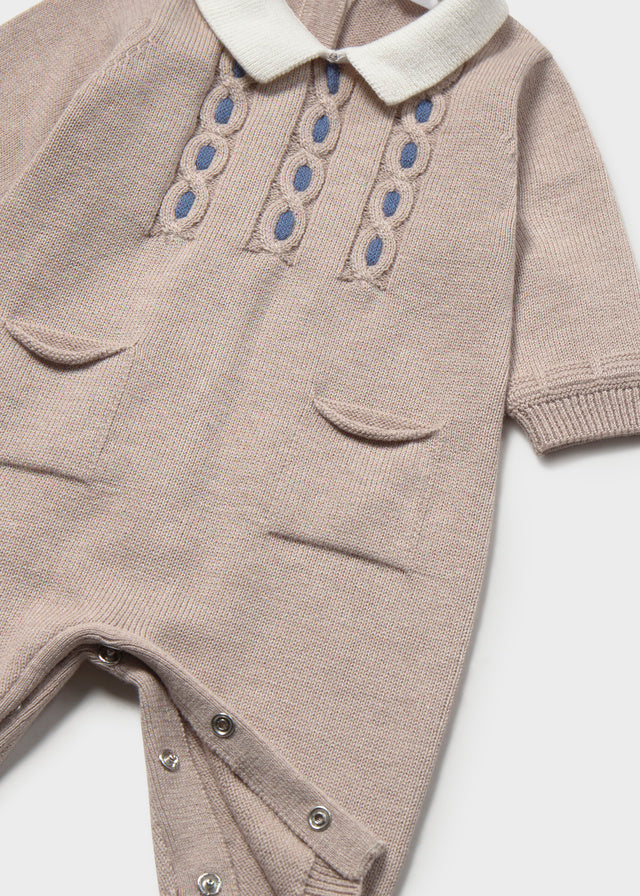 Mayoral Tricot romper - Heather mocha