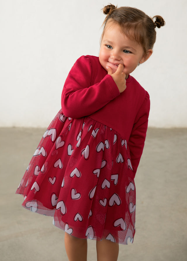 Mayoral Knit tulle dress - Red