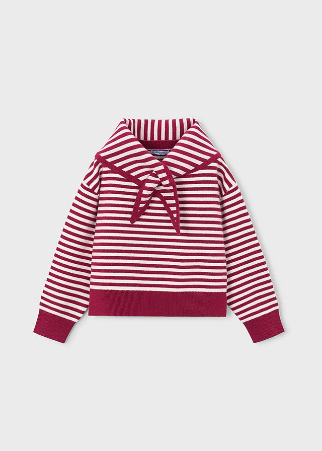 Mayoral Scarf-detail sweater - Cherry