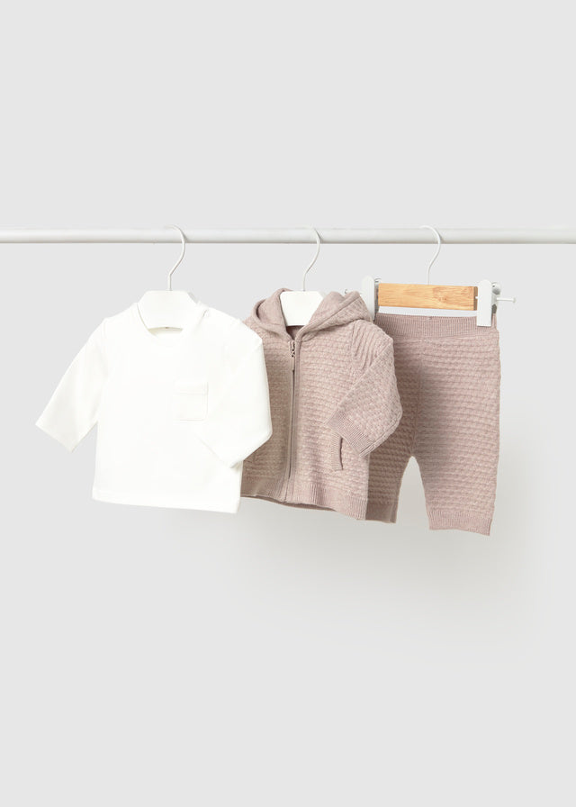 Mayoral Knit 3 piece set - Heather mocha