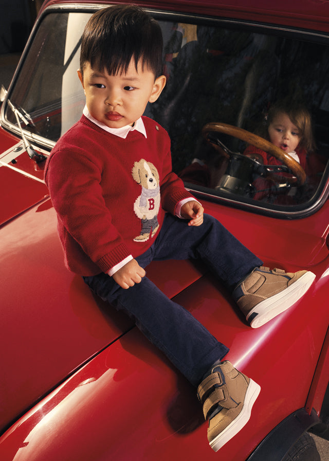 Mayoral Character intarsia sweater - Red