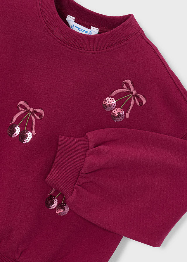 Mayoral Embroidered pullover - Cherry