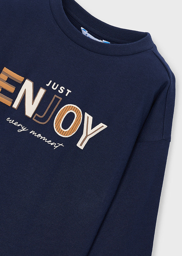 Mayoral Long sleeve T-shirt with puff print - Ink