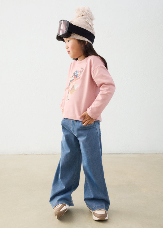 Mayoral Long knit denim pants - Light