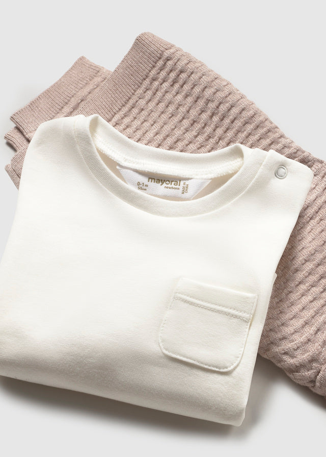 Mayoral Knit 3 piece set - Heather mocha