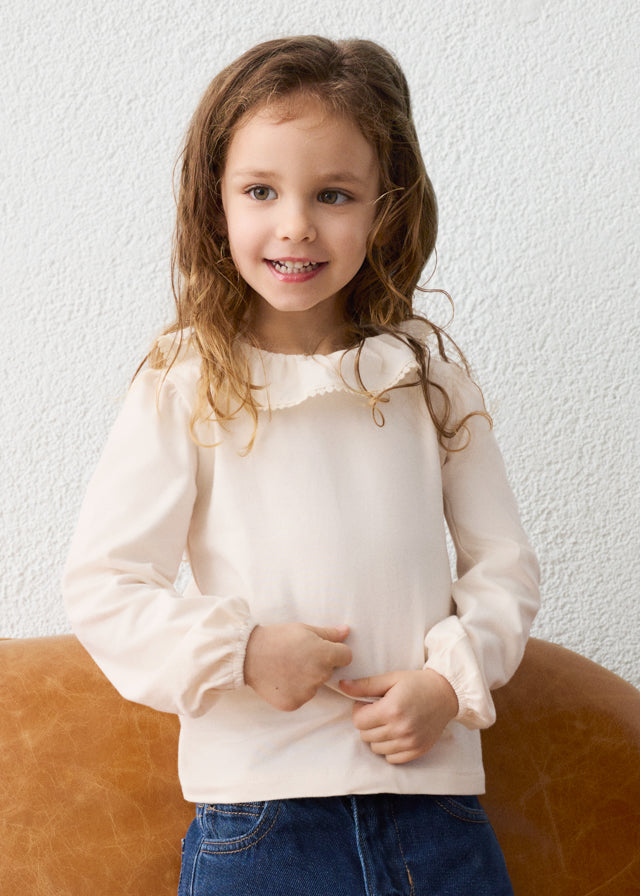 Mayoral Ruffled neckline blouse - Soy