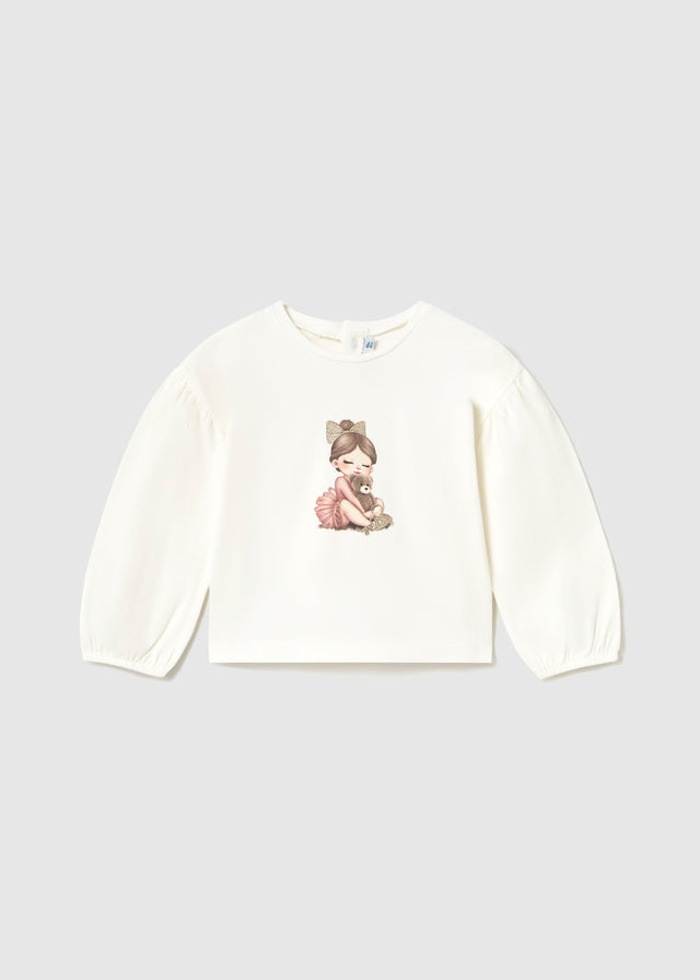 Mayoral Long sleeve graphic t-shirt - Natural