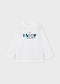 Mayoral Long sleeve T-shirt with puff print - Ivory