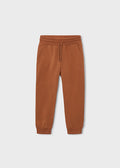 Mayoral Basic cuffed fleece trousers - Brick red