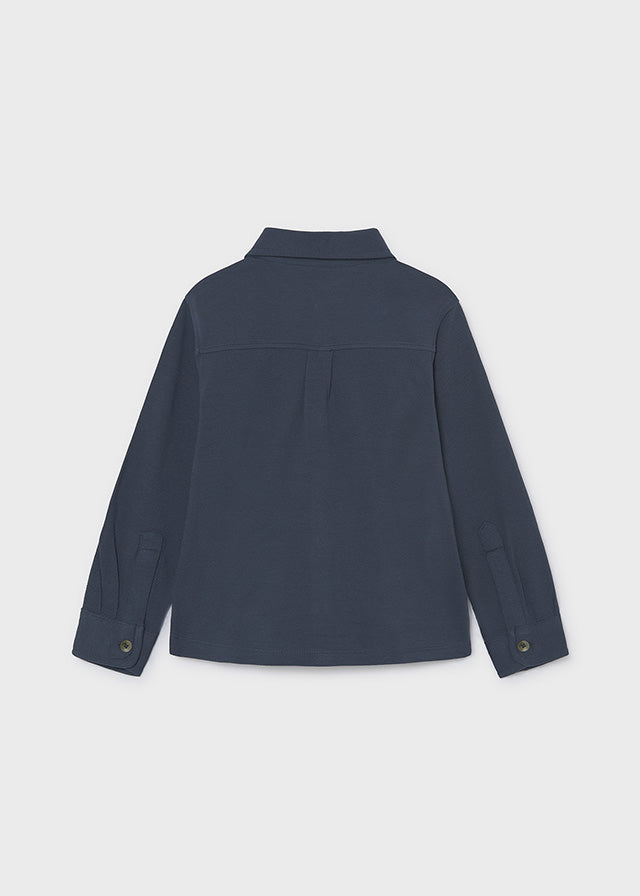 Mayoral Long sleeve pique knit shirt - Shadow