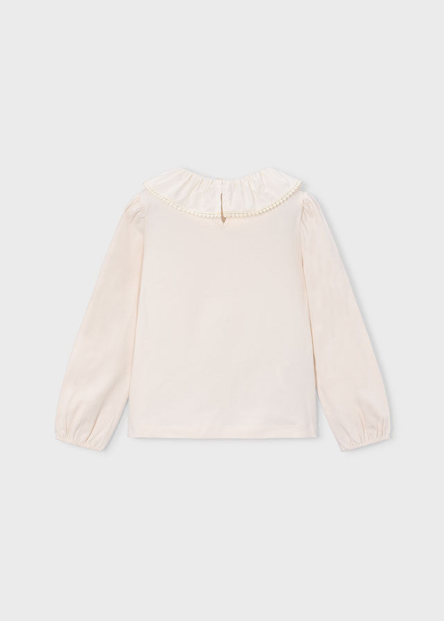 Mayoral Ruffled neckline blouse - Soy