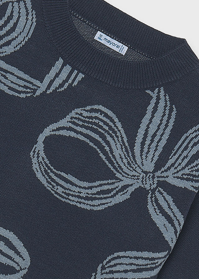 Mayoral Bow-detail sweater - Ink
