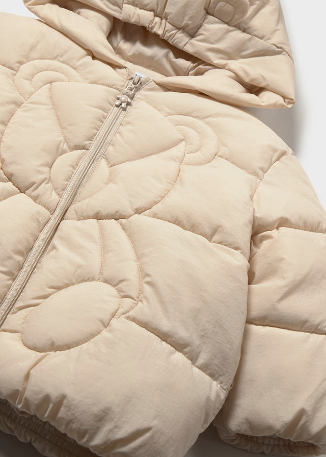 Mayoral Quilted bear puffer jacket - Biscuit