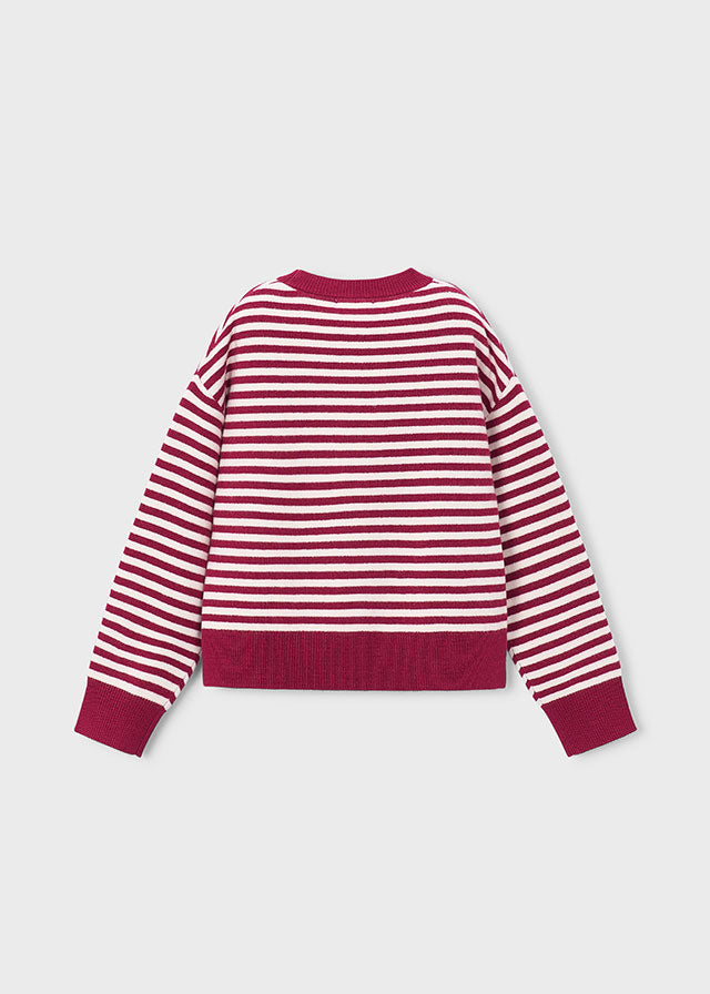 Mayoral Scarf-detail sweater - Cherry