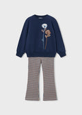 Mayoral Printed fleece leggings set - Navy