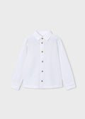 Mayoral Long sleeve pique knit shirt - White