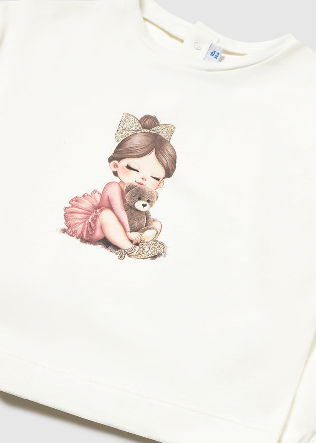 Mayoral Long sleeve graphic t-shirt - Natural