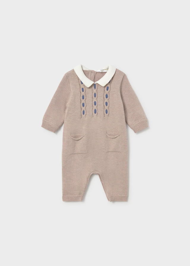 Mayoral Tricot romper - Heather mocha