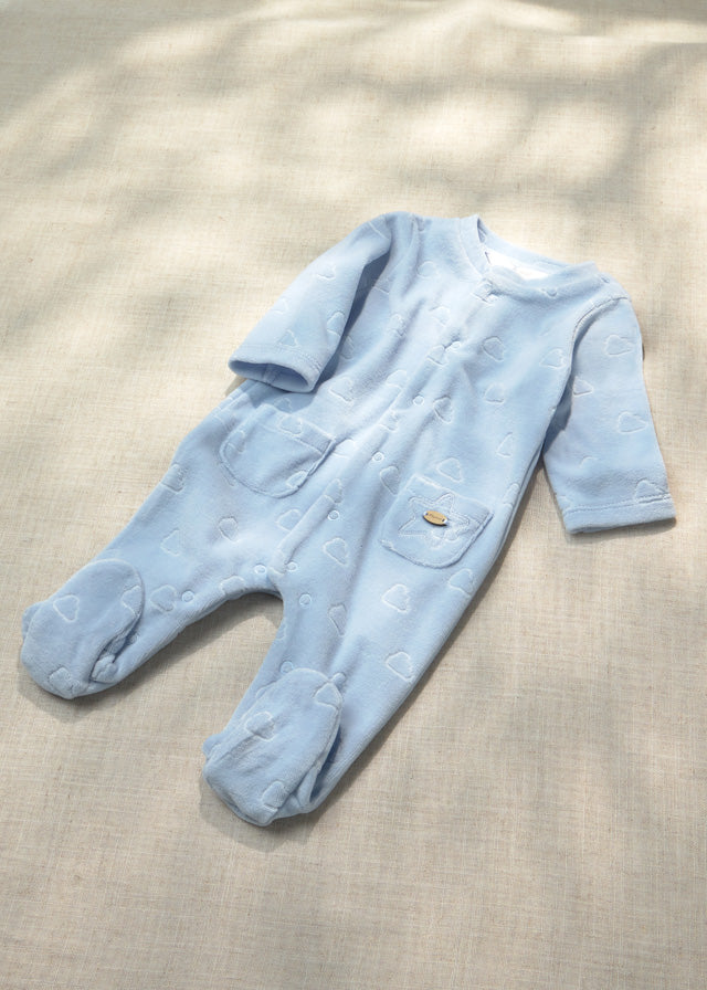 Mayoral Velour onesie - Sky