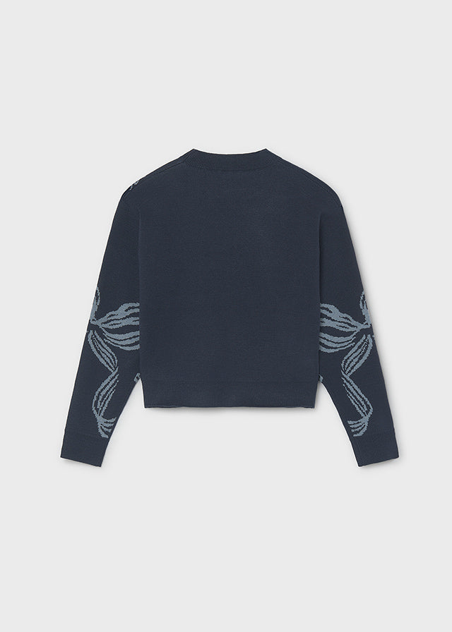 Mayoral Bow-detail sweater - Ink