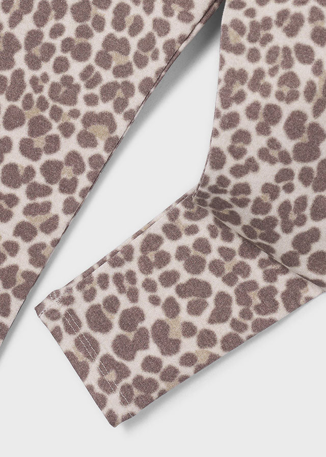 Mayoral Knit printed leggings - Chestnut