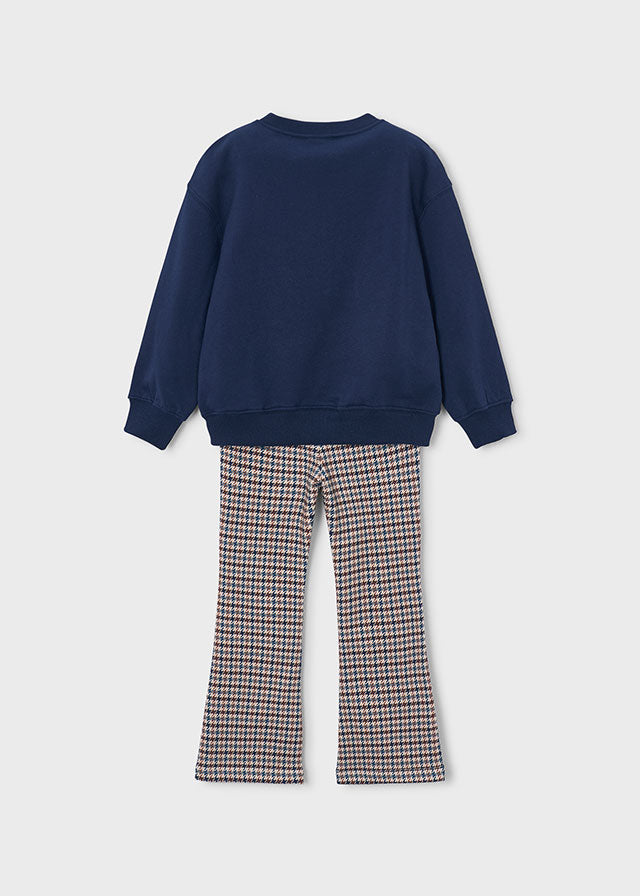 Mayoral Printed fleece leggings set - Navy
