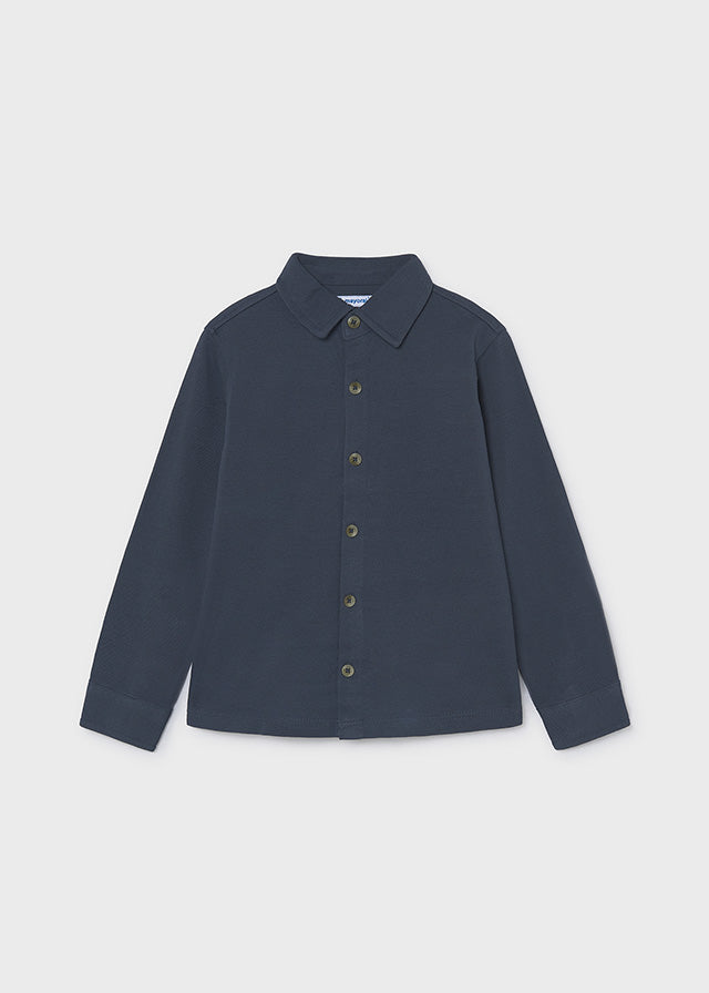 Mayoral Long sleeve pique knit shirt - Shadow