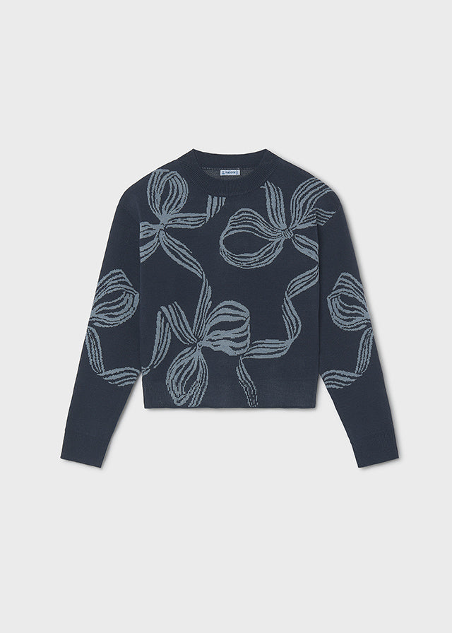 Mayoral Bow-detail sweater - Ink