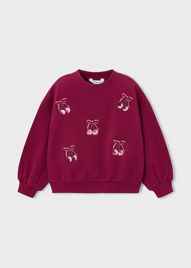 Mayoral Embroidered pullover - Cherry
