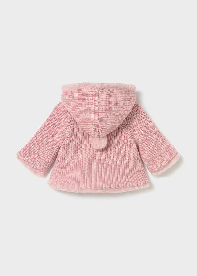 Mayoral Pompom knit cardigan - Heather baby rose