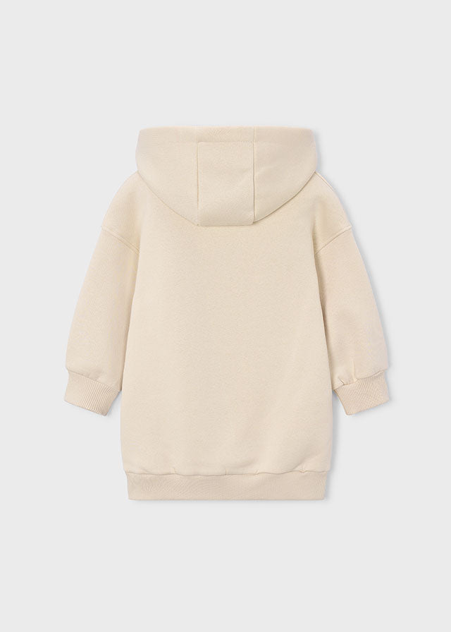 Mayoral Fleece hooded dress - Light khaki