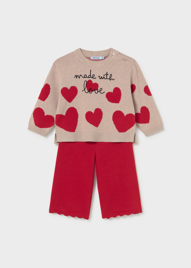 Mayoral Knit pants set - Red