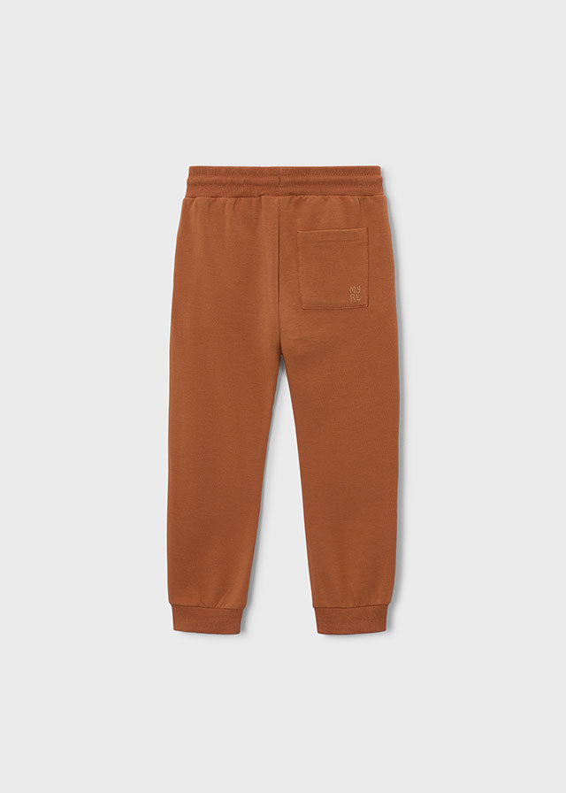 Mayoral Basic cuffed fleece trousers - Brick red