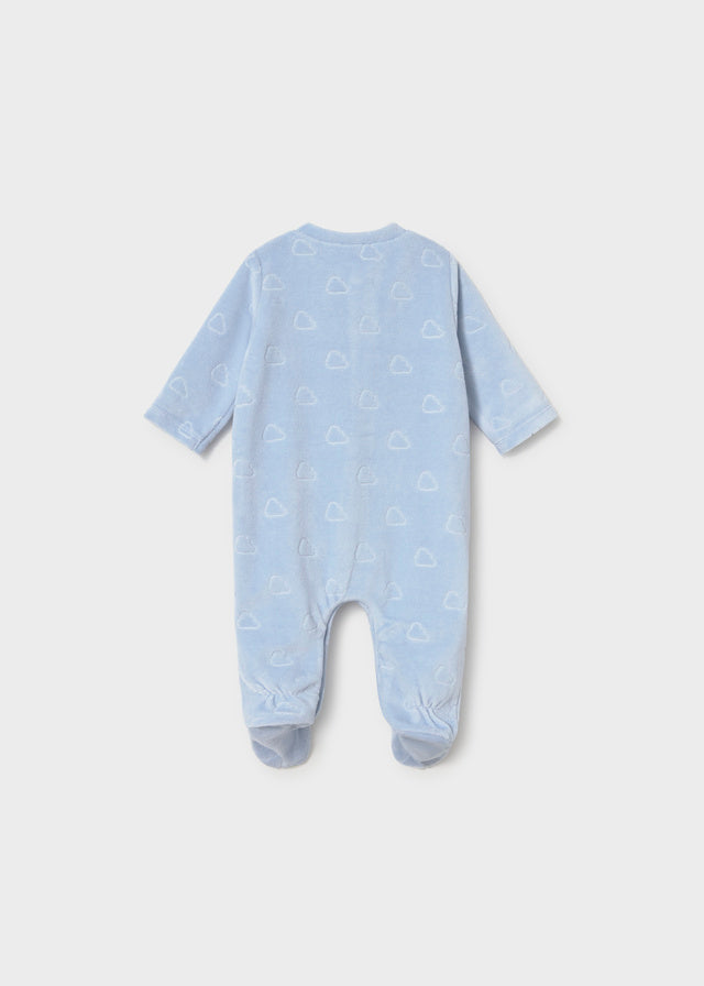 Mayoral Velour onesie - Sky
