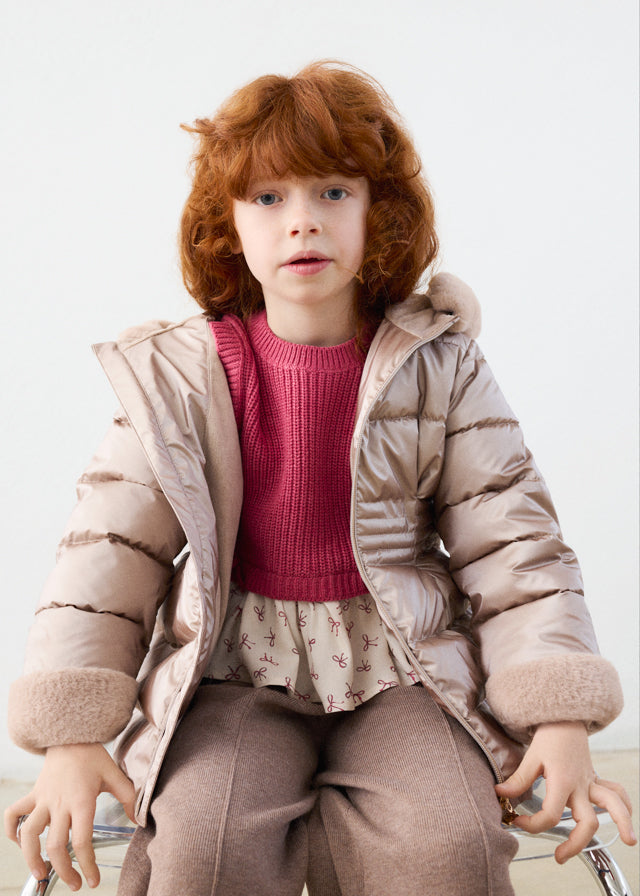 Mayoral Metallic faux fur puffer jacket - Mole