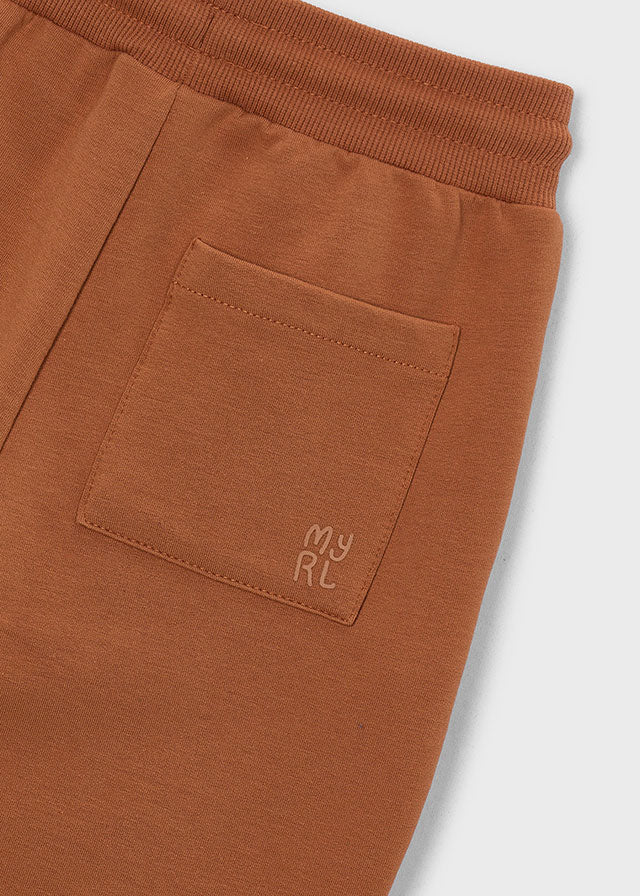 Mayoral Basic cuffed fleece trousers - Brick red