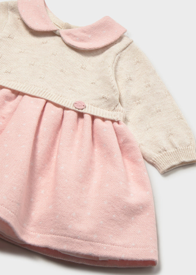 Mayoral Combined knit dress - Baby rose