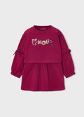 Mayoral Embroidered fleece dress - Cherry