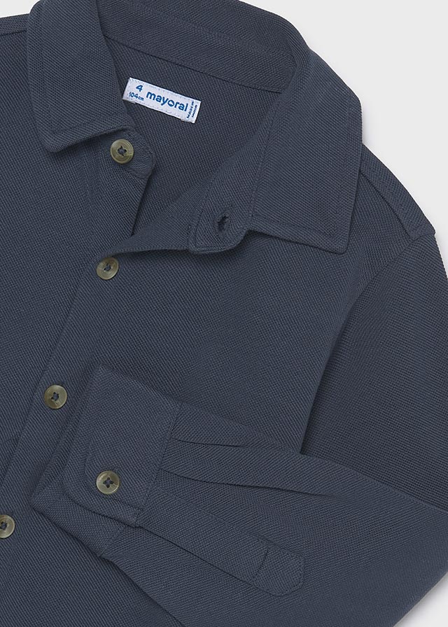 Mayoral Long sleeve pique knit shirt - Shadow