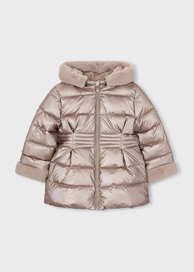 Mayoral Metallic faux fur puffer jacket - Mole