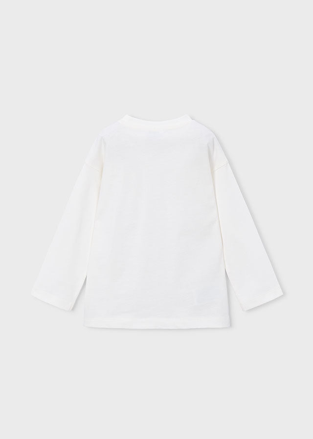 Mayoral Long sleeve T-shirt with puff print - Ivory