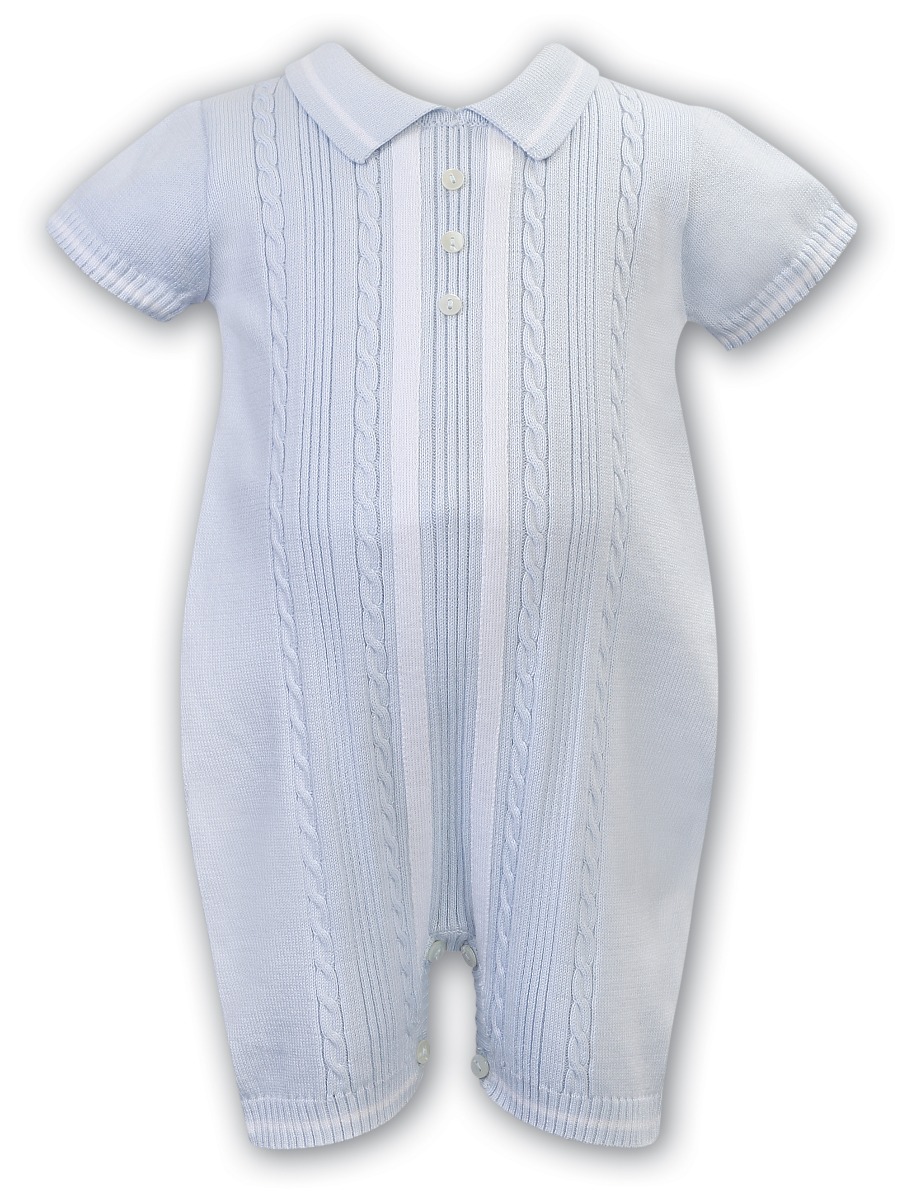 Sarah Louise Blue Knitted Romper 008116