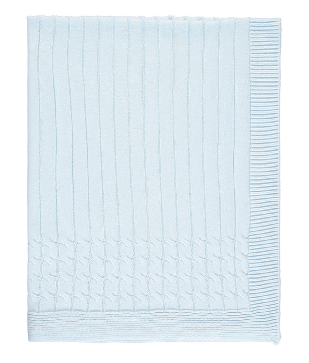 Emile et Rose Blue Gino Knitted Blanket 8167PB