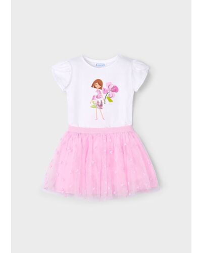 Mayoral Pink Tulle Skirt & Top 3946