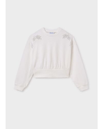 Mayoral Cream Embroidered Sweater 6401