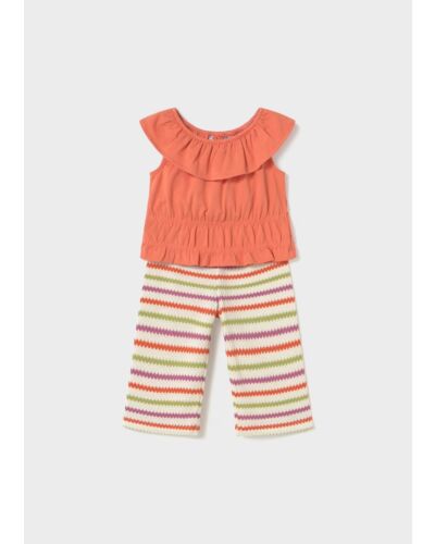 Mayoral Toddler Orange Stripe Trouser Set 1575