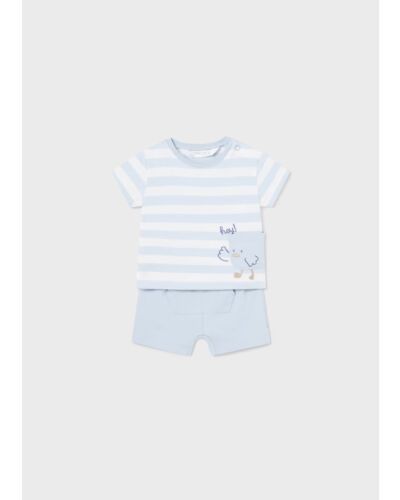 Mayoral Baby Blue Stripe Short Set 1628