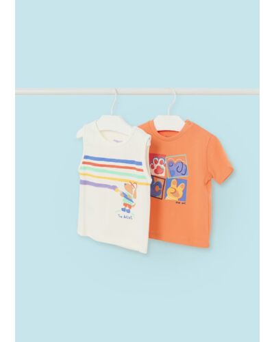 Mayoral Toddler Orange T-shirt & Vest Set 1032